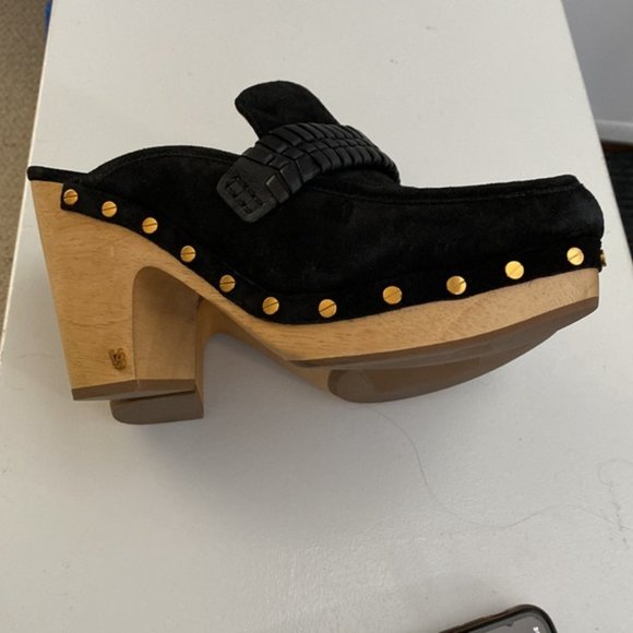 ❗️SOLD❗️Veronica Beard Black Suede Platform Delia Clogs Size 9.5 - Picture 6 of 12